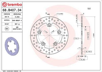 Kočni disk BREMBO 68B40734