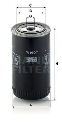 Масляный фильтр MANN-FILTER W 950/7 для VW LT