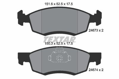 Комплект тормозных колодок, дисковый тормоз TEXTAR 2467301 для LADA LARGUS