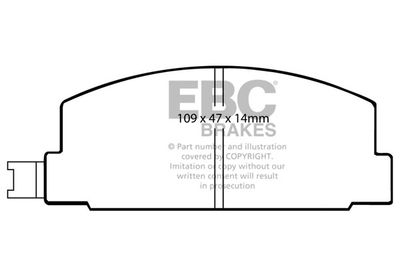 Комплект тормозных колодок, дисковый тормоз EBC Brakes DP469 для SUBARU LEONE