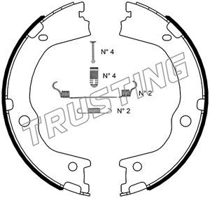 Zestaw szczęk hamulcowych, hamulec postojowy TRUSTING 046.227K