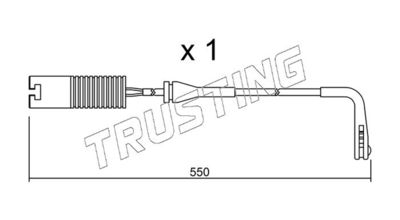 Styk ostrzegawczy, zużycie okładzin hamulcowych TRUSTING SU.092