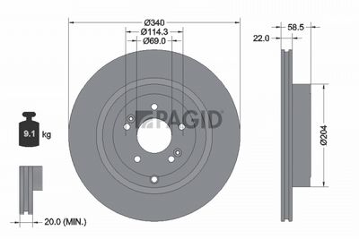 спирачен диск PAGID 56099NHC