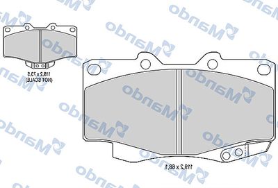Комплект тормозных колодок, дисковый тормоз MANDO MBF015853 для VW TARO
