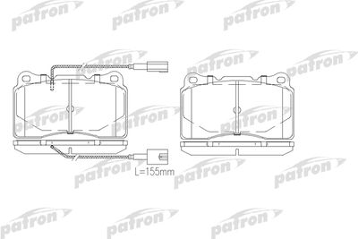 Комплект тормозных колодок, дисковый тормоз PATRON PBP1545 для PEUGEOT 607
