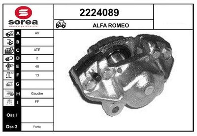 Тормозной суппорт EAI 2224089 для ALFA ROMEO ALFETTA