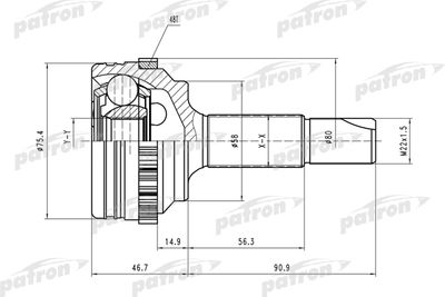 PATRON PCV1460 ШРУС  для TOYOTA YARIS (Тойота Ярис)