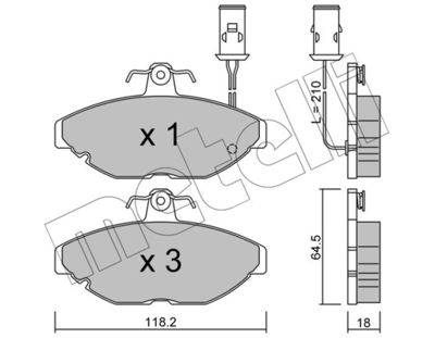Комплект тормозных колодок, дисковый тормоз METELLI 22-0191-0 для ROVER MONTEGO