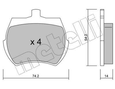 Комплект тормозных колодок, дисковый тормоз METELLI 22-0019-0 для ROVER MINI