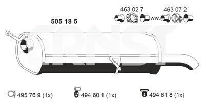 Глушитель выхлопных газов конечный ERNST 505185 для CITROËN C4