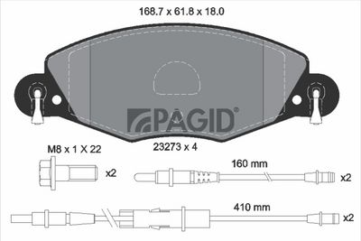 Zestaw klocków hamulcowych, hamulce tarczowe PAGID T9104N