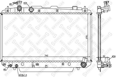 Радиатор, охлаждение двигателя STELLOX 10-25441-SX для TOYOTA RAV 4
