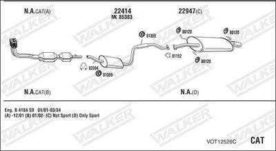 Изпускателна система WALKER VOT12526C