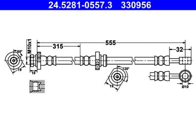 Тормозной шланг ATE 24.5281-0557.3 для NISSAN ALMERA