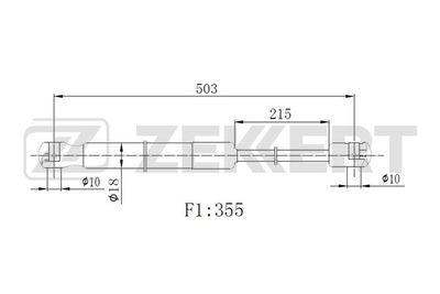 Газовая пружина, крышка багажник ZEKKERT GF-2514 для HYUNDAI i30
