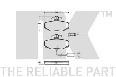 Комплект тормозных колодок, дисковый тормоз NK 221213 для JAGUAR XJ220