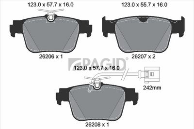 Sada brzdových destiček, kotoučová brzda PAGID T3188N