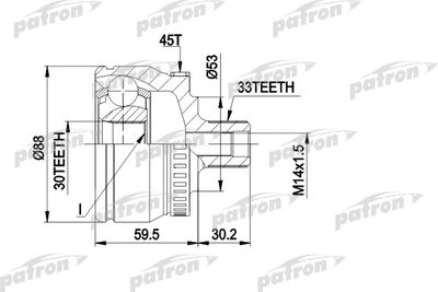 PATRON PCV1375 ШРУС  для VW PASSAT (Фольцваген Пассат)