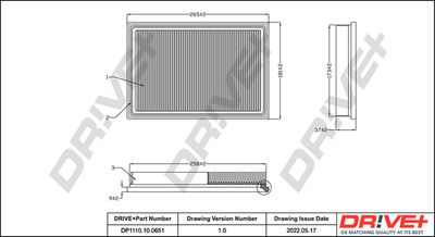 Воздушный фильтр Dr!ve+ DP1110.10.0651 для KIA RETONA