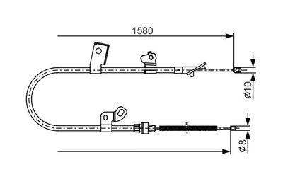 Тросик, cтояночный тормоз BOSCH 1 987 482 155 для TOYOTA YARIS
