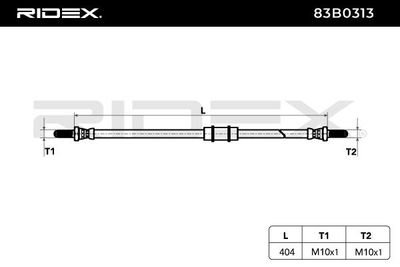 спирачен маркуч RIDEX 83B0313
