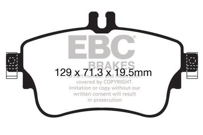 Комплект тормозных колодок, дисковый тормоз EBC Brakes DPX2164 для MERCEDES-BENZ B-CLASS