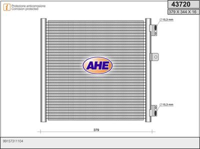 AHE 43720 Радиатор кондиционера  для PORSCHE  (Порш 918)