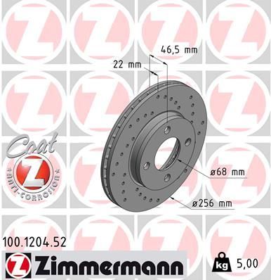 Тормозной диск ZIMMERMANN 100.1204.52