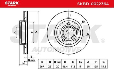 спирачен диск STARK SKBD-0022364