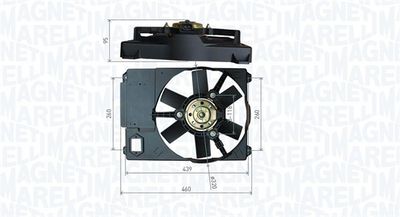 Вентилятор, охлаждение двигателя MAGNETI MARELLI 069422800010 для PEUGEOT BOXER