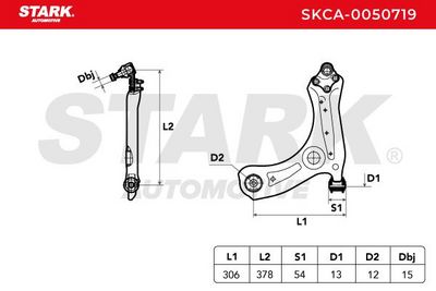 носач, окачване на колелата STARK SKCA-0050719