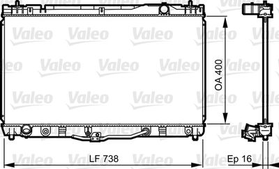 Радиатор, охлаждение двигателя VALEO 734492 для TOYOTA CAMRY