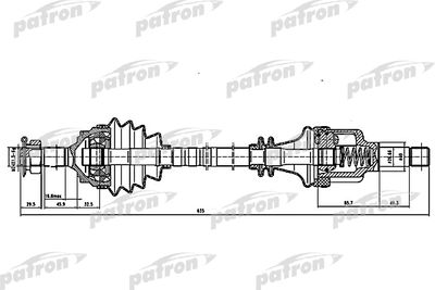Приводной вал PATRON PDS0058 для PEUGEOT 306