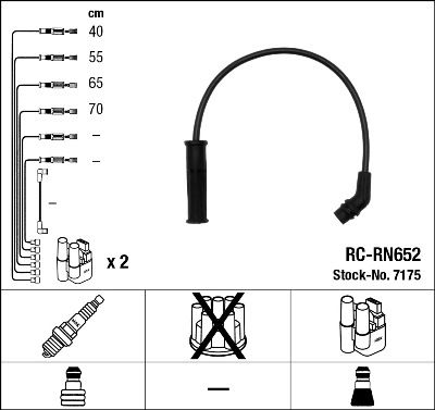 Комплект проводов зажигания NGK 7175 для RENAULT MEGANE