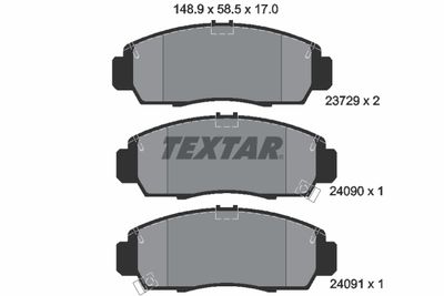 Комплект тормозных колодок, дисковый тормоз TEXTAR 2372901 для ACURA TSX