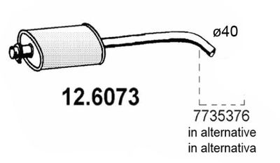 ASSO 12.6073 Глушитель выхлопных газов  для FIAT PUNTO (176_) 1.2 16V