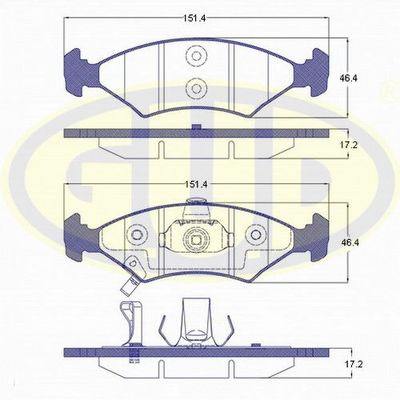 Комплект тормозных колодок, дисковый тормоз G.U.D. GBP050222 для KIA SEPHIA