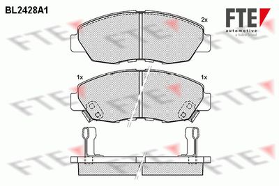 комплект спирачно феродо, дискови спирачки FTE
