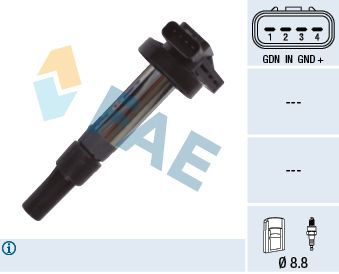 Катушка зажигания FAE 80361 для JAGUAR XK