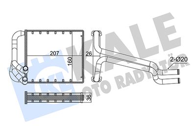 Теплообменник, отопление салона KALE OTO RADYATÖR 355085 для HYUNDAI ELANTRA