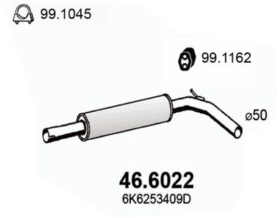 ASSO 46.6022 Глушитель выхлопных газов  для SEAT CORDOBA (Сеат Кордоба)
