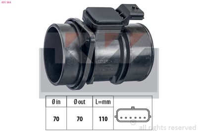 Przepływomierz masowy powietrza KW 491 364