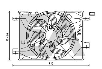 Вентилятор, охлаждение двигателя EACLIMA 33V28054 для HYUNDAI GENESIS
