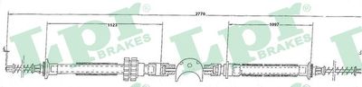 Тросик, cтояночный тормоз LPR C0245B для FORD FIESTA