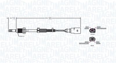 Snímač teploty výfukových plynov MAGNETI MARELLI 172000087010