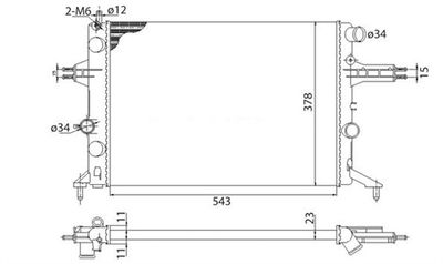 MAGNETI MARELLI 350213960003 Радиатор охлаждения двигателя для OPEL ASTRA G Фургон/универсал (F70)