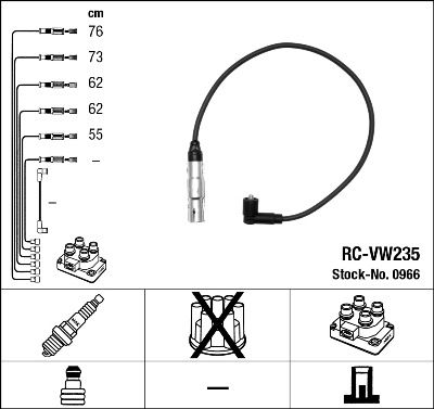 Комплект проводов зажигания NGK 0966 для VW BORA