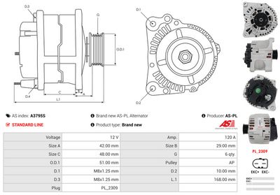 GENERATOR / ALTERNATOR AS-PL A3795S 4