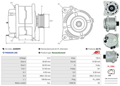 GENERATOR / ALTERNATOR AS-PL A2090PR 4