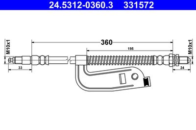 Тормозной шланг ATE 24.5312-0360.3 для FORD PUMA